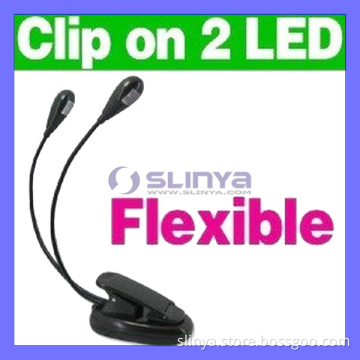 LED Clip on Reading Book Light Booklight Lamp - 2 LED for Kindle 2 3 (SL-370)